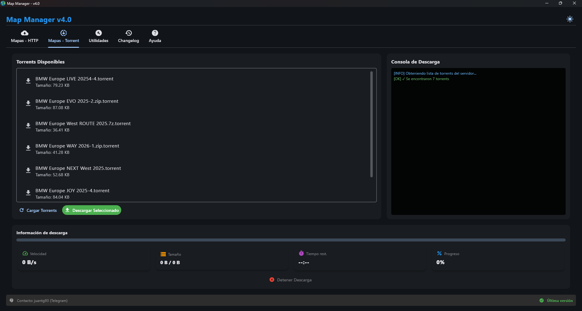 Torrent Download interface